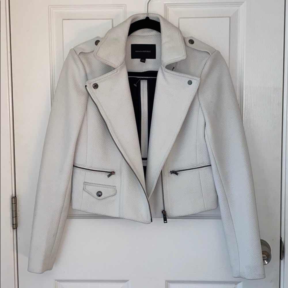 White Moto Jacket